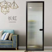 成都網(wǎng)紅極窄衛(wèi)生間長(zhǎng)虹玻璃平開(kāi)門廁所浴室門鈦鎂合金雙層靜音門